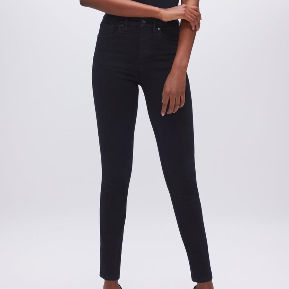 GOOD AMERICAN GOOD LEGS High Rise Skinny Black Jeans